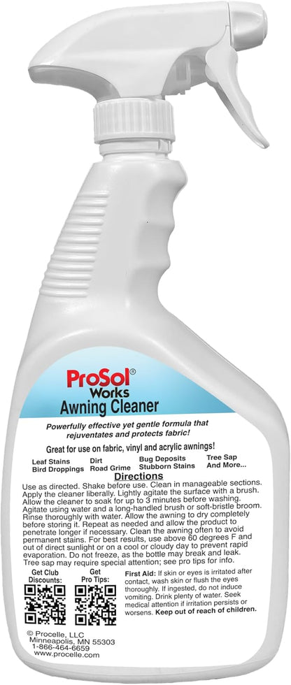 Bug Splat N' All Awning Cleaner 32 fl oz - Boat, Patio, Trailer & RV Awning Cleaner for Bug Splatter, Dirt, Grime & Stain Remover - Awning Fabric Cleaner & Rust Remover - Safe on All Surfaces