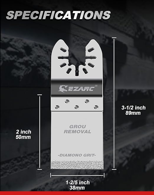 EZARC Diamond Oscillating Blade, Flush Cutting Oscillating Multi Tool Saw Blades for Grout Removal, Cleaning Mortar, 10-Pack