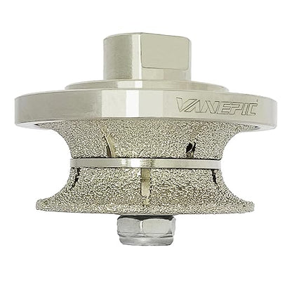 VANEPIC V20 Diamond Full Bullnose Profile Wheel Diamond Hand Profiler Router Bit Wheel Vacuum Brazed with 5/8-11 Thread for Grinder Polisher Granite Marble Concrete and Countertop Edge Shaping