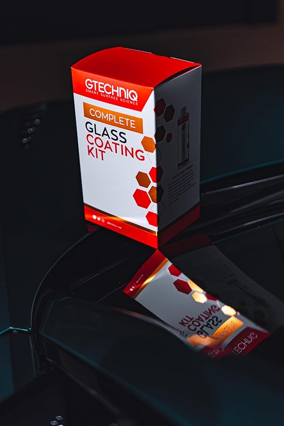 Gtechniq Glass Coating Kit for Cars, 6-Piece | Includes Glass Cleaner, Nanotech Glass Polish, Applicator, Microfiber Buff Cloth and More, Deep Clean, Coat and Maintain Car Windows and Mirrors