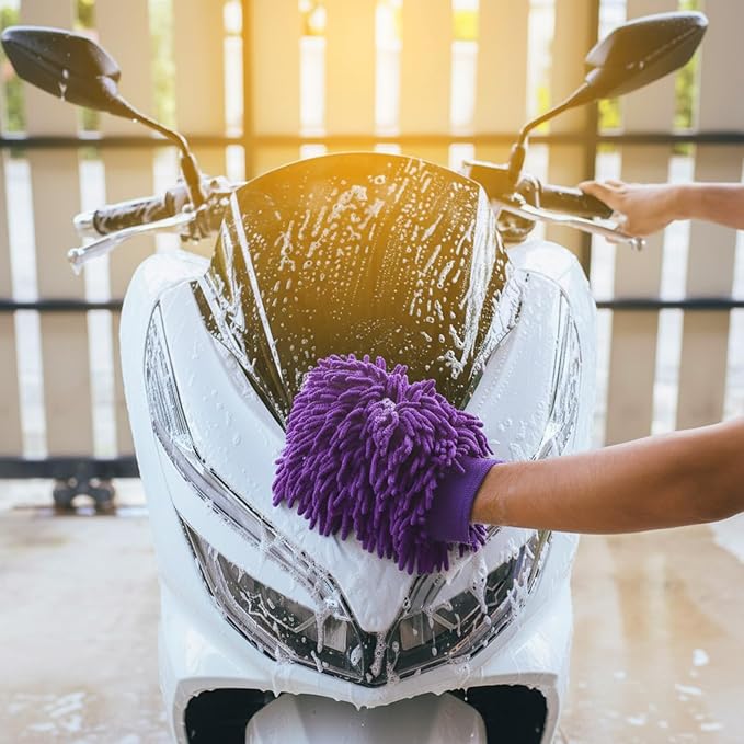 Potchen 6 Pcs Microfiber Dusting Mitt Gloves Microfiber Washable Dusting Gloves Car Wash Mitt for Leaf Cleaning Plant