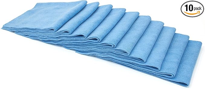 [Buffmaster] Microfiber Polish and Buffing Towel (16 in. x 16 in., 400 GSM) - 10 Pack (Blue)