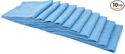 [Buffmaster] Microfiber Polish and Buffing Towel (16 in. x 16 in., 400 GSM) - 10 Pack (Blue)