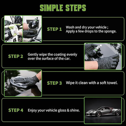 [Upgraded 100ml] UV Graphene Ceramic Coating - 10H Ceramic Coating for Cars-5+ Years Protection, Hydrophobic, Scratch & UV Resistant, High Gloss Finish - Professional-Grade Car Detailing Kit