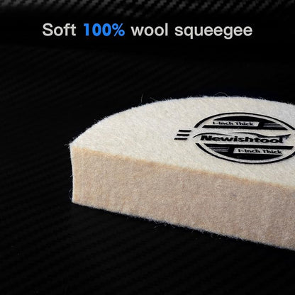 NEWISHTOOL 3 PCS Wool Felt Squeegee Window Tint Tools, 1 Inch Thick Scratch Free Soft Woolen Squeegee for Vinyl Wrap, Glass Tint Film, Car Wrapping, PPF Installation (Half-Moon Shaped)