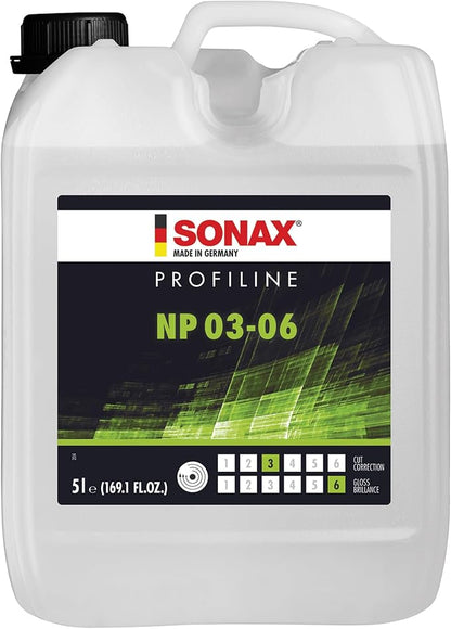 SONAX Profiline Nano Polish 3/6 | Medium-Cut Polish with Ultra-Fine Finish | Remove Swirls, Water Spots & Oxidation | No Haze, Dust-Free Formula | Safe for All Paint Systems & Body Shops | 208500 | 5L