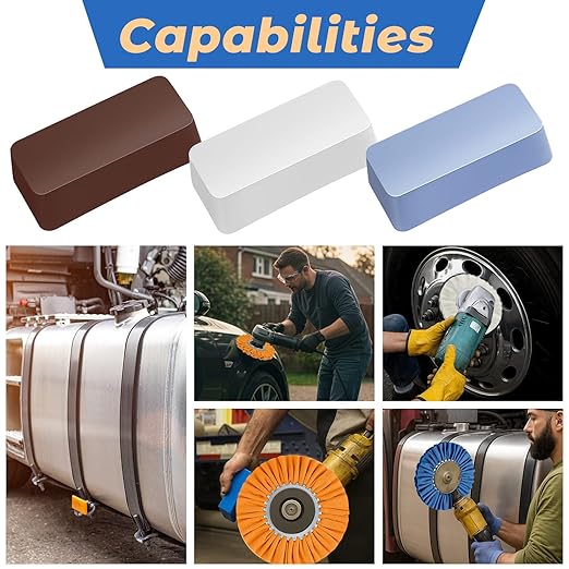 Amylove 8 Inch Airway Buffing Wheels Aluminum Wheel Polishing Kit in Diameter 5/8 Inch Arbor Hole, Polishing Compound and Metal Polish Kit for Angle Grinder(Vivid Color,6 Pcs)