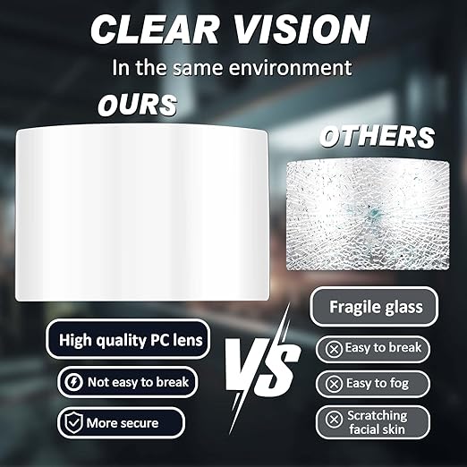 Kingdder 2 Pcs Sandblasting Hood Replacement Lens Clear Face Shield PC Visors Peel off Lens Cover for Painting Dusting Grinding