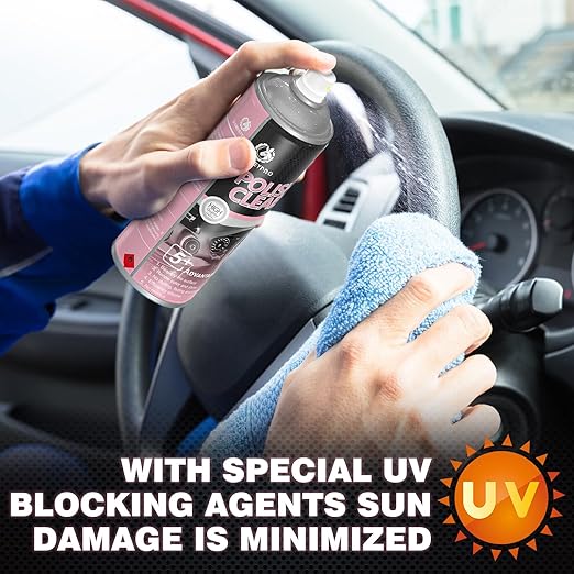 DONKEYPRO Polishing Cleaner, Car Interior Cleaner - Repels Dust & Staining, Restores & Protects Plastic, Vinyl, Leather Seats - UV Guard, Anti-Aging, Interior Detailer Spray with Iron Can(2 x 15oz)