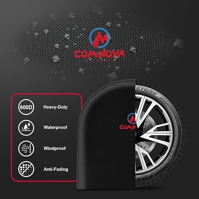 RV Tire Covers 4 Pack, Tough Tire Wheel Protector for Truck, SUV, Travel Trailer, Camper, Motorhome, Boat, Van, PU Oxford Waterproof Sun Rain Snow Protector Cover, Fits Tire Diameters 30-32 inch