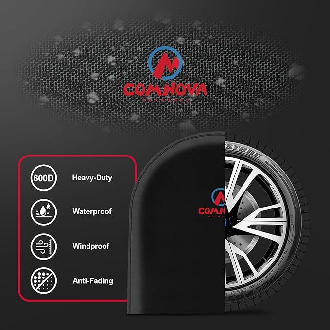 RV Tire Covers 2 Pack, Tough Tire Wheel Protector for Truck, Travel Trailer, Motorhome, SUV, Camper, Boat, Van, PU Oxford Waterproof Sun Rain Snow Protector Cover, Fits Tire Diameters 26-29 inch