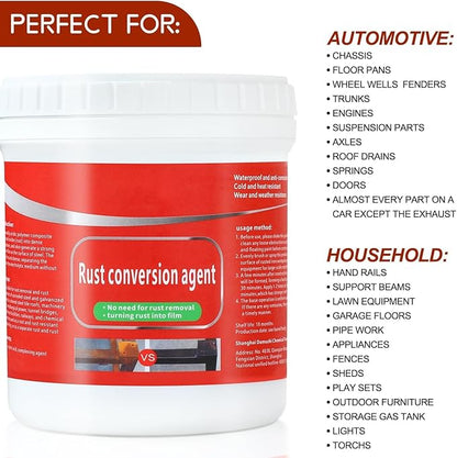 winblot Rust Conversion Agent 300g, Multi-Functional Anti-Rust Paint, Water-Based Metallic Paint, Rust Remover for Metal,Universal Anti-Rust Paint Rust Removal Conversion Agent (Grey)