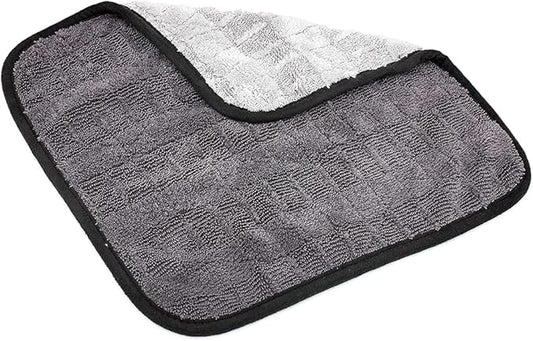 The Rag Company Gauntlet Car Drying Towel - 70/30 Korean Microfiber, Dries Faster Without Scratching, 900gsm, 12x12 inches, Ice Grey/Grey, 3 Pack