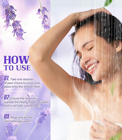 POPCHOSE Shower Steamers Aromatherapy - Christmas Stocking Stuffers for Women & Men,16 Pack Lavender Natural Essential Oils Shower Tablets, Self Care Relaxation & Home SPA, Birthday Gifts for Women