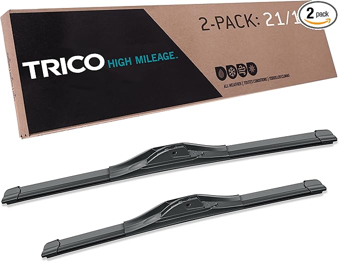 TRICO Solutions™ High Mileage 21 Inch & 18 Inch Pack of 2 High Performance Automotive Replacement Windshield Wiper Blade for Select Toyota, Dodge, Pontiac, and Mazda Models (56-2118)