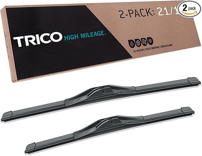 TRICO Solutions™ High Mileage 21 Inch & 18 Inch Pack of 2 High Performance Automotive Replacement Windshield Wiper Blade for Select Toyota, Dodge, Pontiac, and Mazda Models (56-2118)