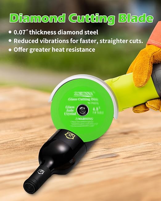 ZORUNNA Glass Cutting Disc for 4-1/2" Angle Grinder, 5 Pack Glass Ceramic Diamond Cutting Blade Disc 7/8" (Model 115/125) for Grinding Jade, Crystal, Wine Bottles, Tile.