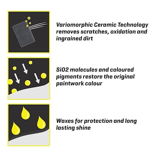 T-Cut Yellow Scratch Remover, Color Fast Paintwork Restorer Car Polish, 13 Colors Available, 17 Fl Oz