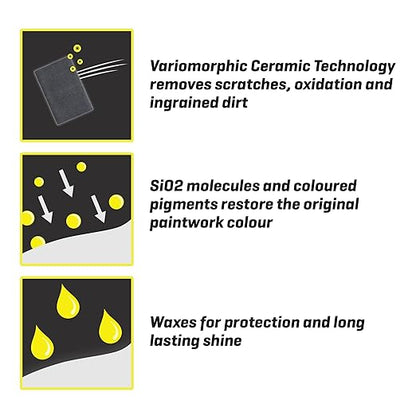 T-Cut Yellow Scratch Remover, Color Fast Paintwork Restorer Car Polish, 13 Colors Available, 17 Fl Oz