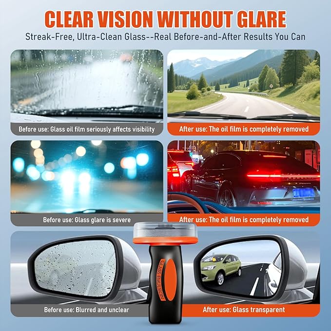 elesysy Car Glass Guard,Car Oil Film Cleaner,Glass Guard Windshield Cleaner &Oil Film Remover For Cars Window, Glas s Emulsion Coating, Crystal Clear View