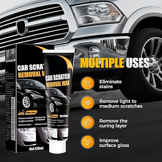 Scratch Remover for Vehicles, 2025 New Car Scratch Repair Paste Car Scratch Remover with Wipe and Sponge, Car Polishing Wax Scratchs Remover Cars Paint Scratchs Repair Kit for Deep Scratches (1)