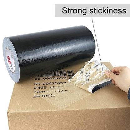 Wide Duct Tape 12 Inch, Industrial Grade 30Yards (90 ft) Wide Tape Duct, 9 Mil Heavy-Duty, Waterproof, Strong, Flexible, No Residue, for Crafts & Home Improvement (Black, 12'' x 90ft)