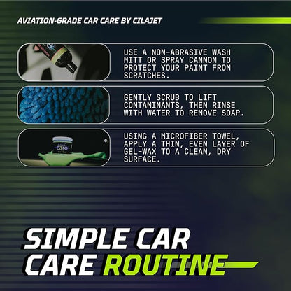 Care Car Shampoo 16oz. and Gel-Wax 26oz., Long-Lasting Car Paint Protection with Deep Car Shine, Non-Hazardous Car Care, Car Gel Wax, Deep Shine for All Cars, Trucks, Motorcycles, and Boats