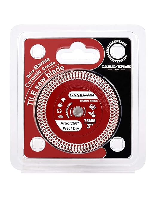 Casaverde 2 Pcs of 3"/76mm Diamond Blade with 3/8" Arbor for Cutting Ceramic Tile,Stone Tile