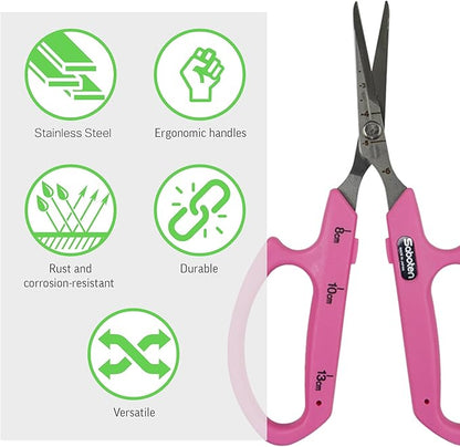 Saboten Stainless Steel Straight Blade Trimming Scissors Pink PT-12 160mm Precision Gardening Bonsai and Floral Shears Made in Japan