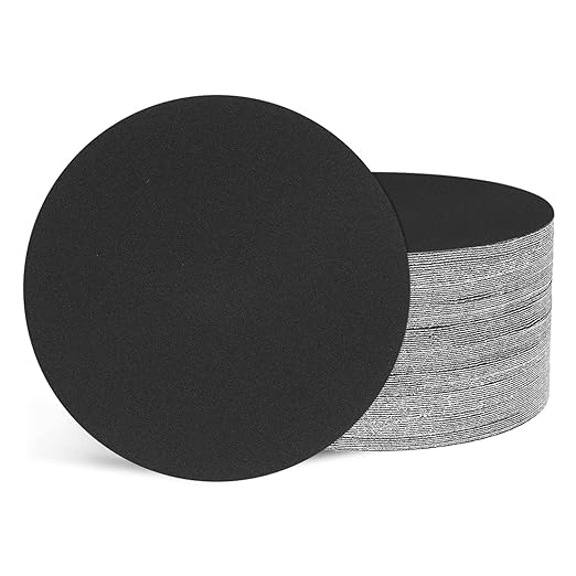 Kozelo 50 Pcs Sanding Discs 5 Inch 240 Grit Hook and Loop Orbital Sandpaper Suitable for Metal Wood Furniture DIY Grinding and Polishing, Black