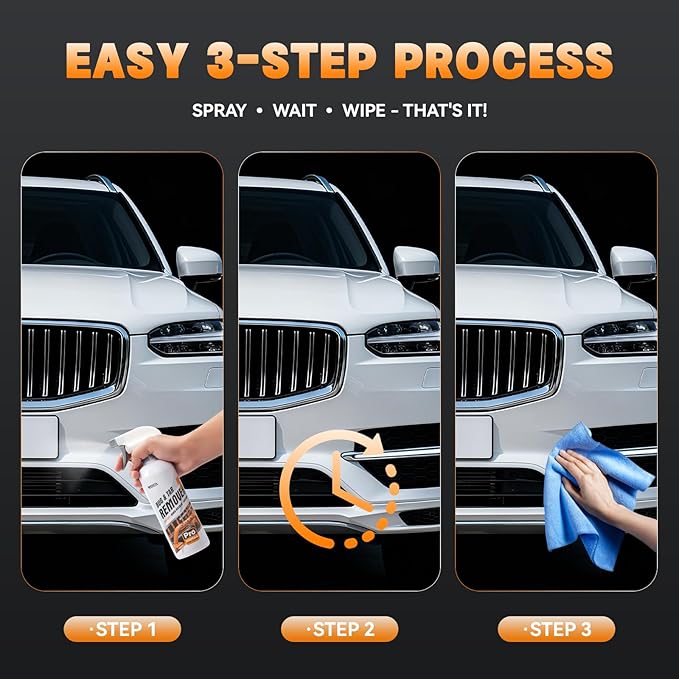 Pro Strength Bug and Tar Remover for Cars - Rapid Dissolve Formula, Safe on Clear Coat Paint, Windshield, Chrome - Effective Auto Detailing Cleaner - 16 fl oz