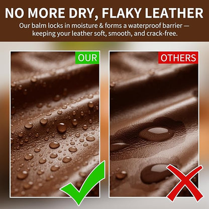 SHABEIBEI Leather Recoloring Balm with 100ml Mink Oil, Medium Brown Leather Repair Kit and Scratch Remover for Furniture, Car Seats, Sofas, Dye & Restorer for Couches, Vinyl, PU, Faux