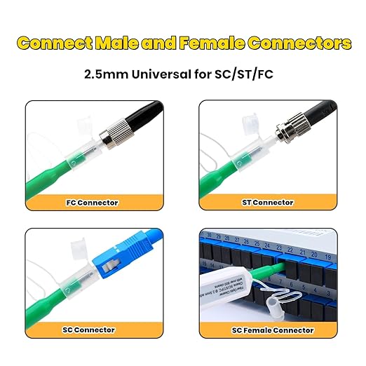 Fiber Optic Connector Cleaning Pen,2PCS Fiber Optic Cleaner Pen for 2.5mm Ferrules SC,FC,ST,SC/APC and FC/APC,800+ Clean Times