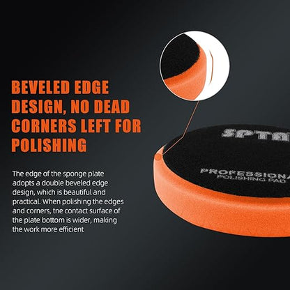 Buffing Polishing Pads, SPTA 5Pcs 5.5 Inch Face for 5 Inch 125mm Backing Plate Mix Cutting Force Buffing Pads Cutting Polishing Pad Kit for Car Buffer Polisher Compounding,Polishing, Waxing-SQPPS5MIX