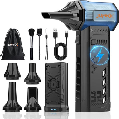 X301 Electric Air Duster-250000RPM Super Power-Air Duster, Replaceable Battery,Long Life-Snow Blower, 3-Gear Adjustable,4 nozzles for Computer, Keyboard, Outdoors and Car Cleaning.(1*Battery)