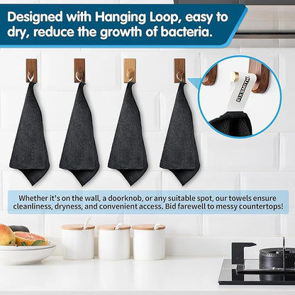 FIXSMITH Black Microfiber Cleaning Cloth -Pack of 50, Highly Absorbent Cleaning Rags, 16"X12" All Purpose Cleaning Towels for Housekeeping, Kitchen, Car, Lint Free and Reusable Microfiber Towels