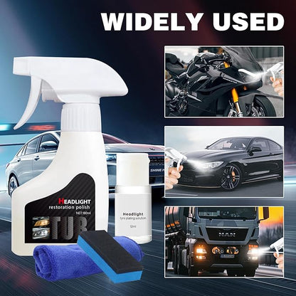 Upgrade Automotive Headlamp Restoration Fluid Kit, 2026 Upgraded Headlight Restoration Coating Spray Kit, Headlight Restoration Kit for Foggy Yellowing Oxidation (1 Set)