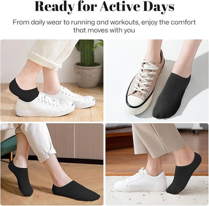 wernies No Show Socks Women Low Socks Non Slip Flat Boat Line 4/8 Pairs