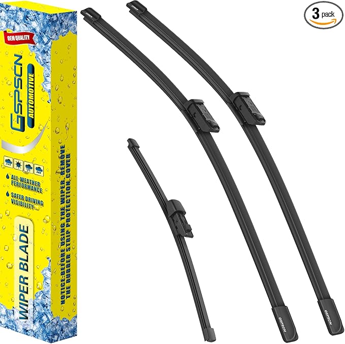 GSPSCN 3 Wipers For Volkswagen e-Golf Golf 21-15，Golf Alltrack 19-17，Golf R Golf SportWagen 19-15，GTI 22-15 ，Original Equipment Windshield Wiper Blades 26"+18"+11" (Set of 3)