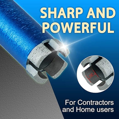 SALI Wet Diamond Core Drill Bits 2"/52mm Diameter, 15"/380mm Drilling Depth Concrete Core Drill Bit, 1-1/4-7" Thread Core Bit Turbo Laser-Welded Segments with Rebar, Brick, Block, Masonry, Stone