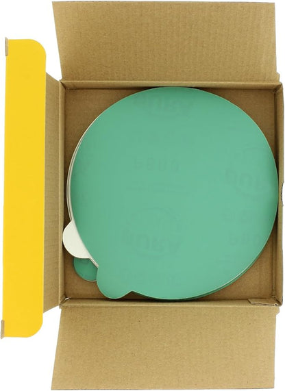 Dura-Gold Premium 800, 1000, 1500, 2000, 3000 Grit 6" Green Film PSA Sanding Discs, 5 Each, 25 Total, Self Adhesive Stickyback Sandpaper for DA Sander, Finishing Sand Automotive Paint Woodworking Wood