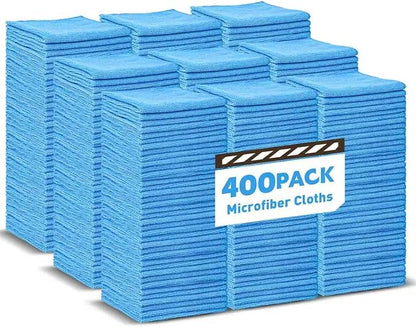 Blue Microfiber Towels Bulk-400 Pack, Cleaning Cloths Bulk, Microfiber Towels for Cars, Cleaning Rags Blue (12x12 inches)