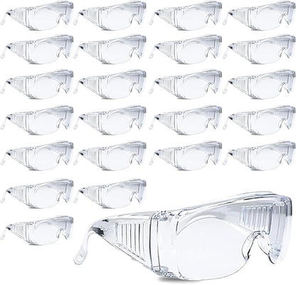 Aqulius OTG Safety Glasses - Fog-Proof & Anti-Fog Polycarbonate Lenses - Low-Profile Safety Goggles Over Glasses & Sideshields - Over-Prescription Protective Eyewear - 24 Pack, Unisex