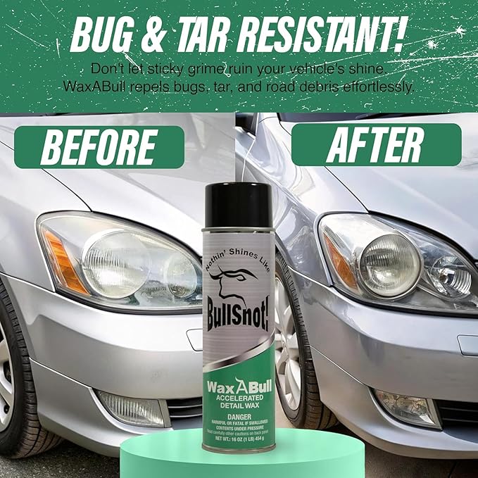 WaxABull Accelerated Detail Auto Wax 10899009 - Quick Shine Truck and Car Polishing Wax 16oz
