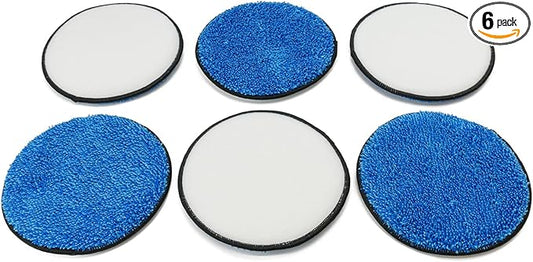 Autofiber U.F.O. Pads - Upholstery/Fabric Orbital Microfiber Pads - Pack of 6 (6 inch)