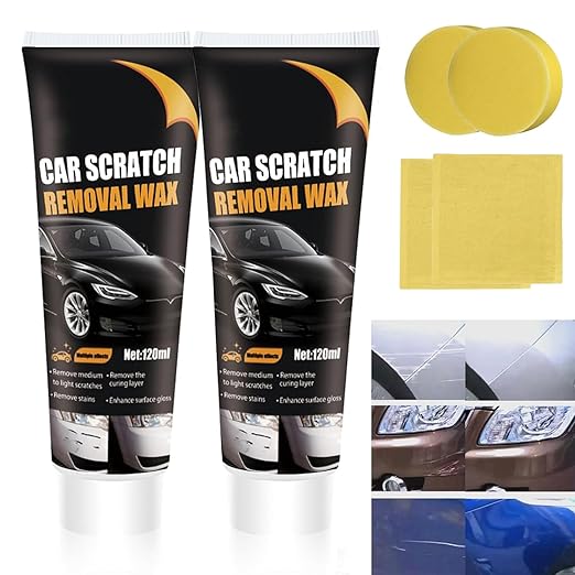 Upgraded Car Scratch Remover Polishing Wax,Cars Scratch Repair Paste with Wipe and Sponge,Car Paint Scratchs Repair Kit for Deep Scratches,Scratch Remover for Vehicles,Car Paint Polishing&Restore