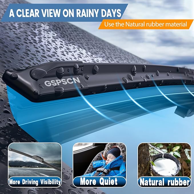 GSPSCN 3 Wipers For Benz GL-Class 2013-2016 GL450 GL350 GL550 ，ML-Class 2012-2015 ML350 ML550 ML63 ，GLE-Class 2016-2017 Original Equipment Wiper Blades 26"+22"+12" (Set of 3)