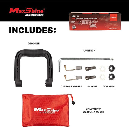 Maxshine M21 Pro Dual Action Polisher | 21mm Throw, 6” Backing Plate, 1000W Motor | Variable Speed, Ergonomic Grip, Low Vibration | Auto, Boat & Marine Detailing Buffer for Paint Correction