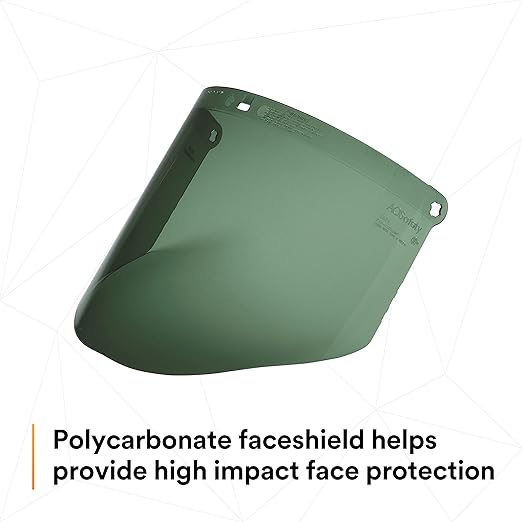 3M Polycarbonate Faceshield WP96C, Dark Green, 82702-00000, Pack of 1