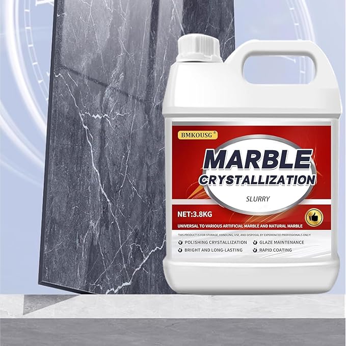Marble Care Polishing,Mirror Brightening Treatment,Crystal Plating Maintenance,Marble Crystallization Slurry-1 Gallon (1Pce)